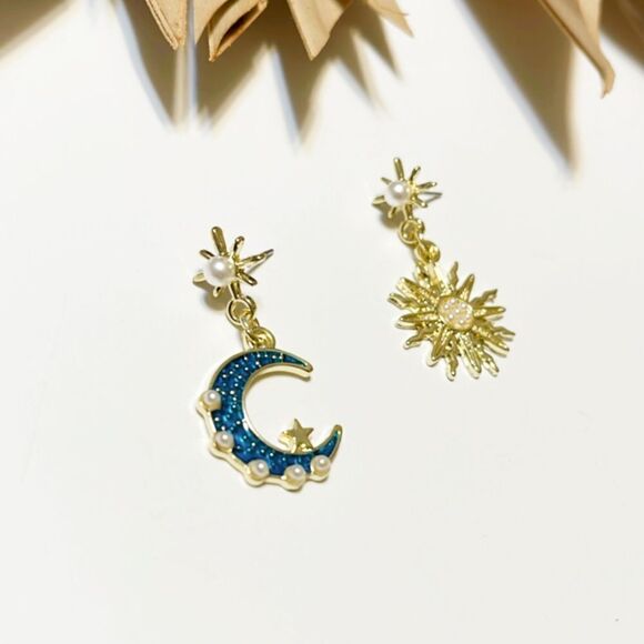 Boho moon star earrings #476 - Picture 6 of 7